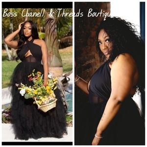 Black beautiful dress.